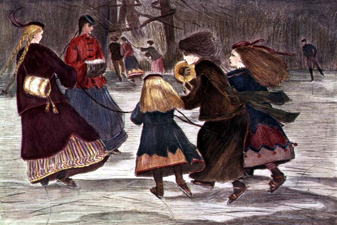 (image for) Handmade oil painting Copy paintings of famous artists Winslow Homers Paintings Skating in Winter